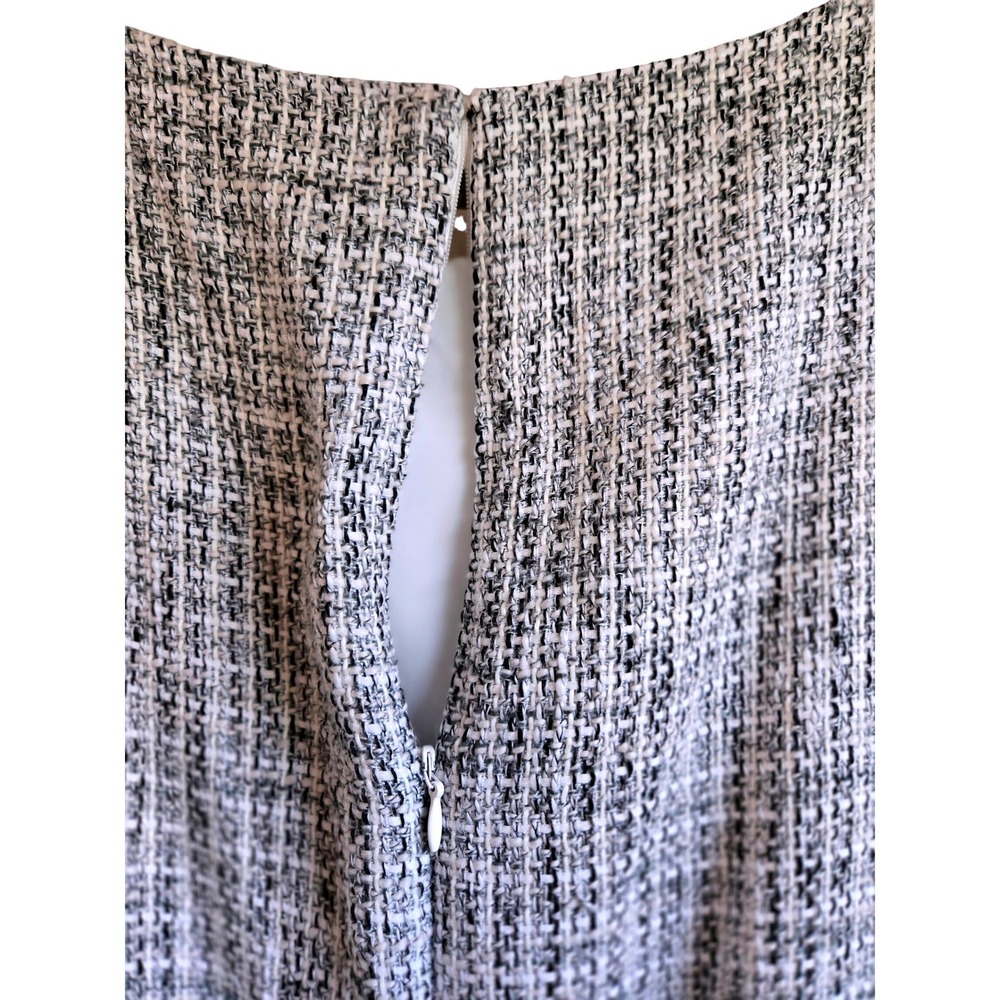 Halogen Women's XL Tweed Sheath Dress Black White Sleeveless Workwear Pockets - Picture 9 of 9